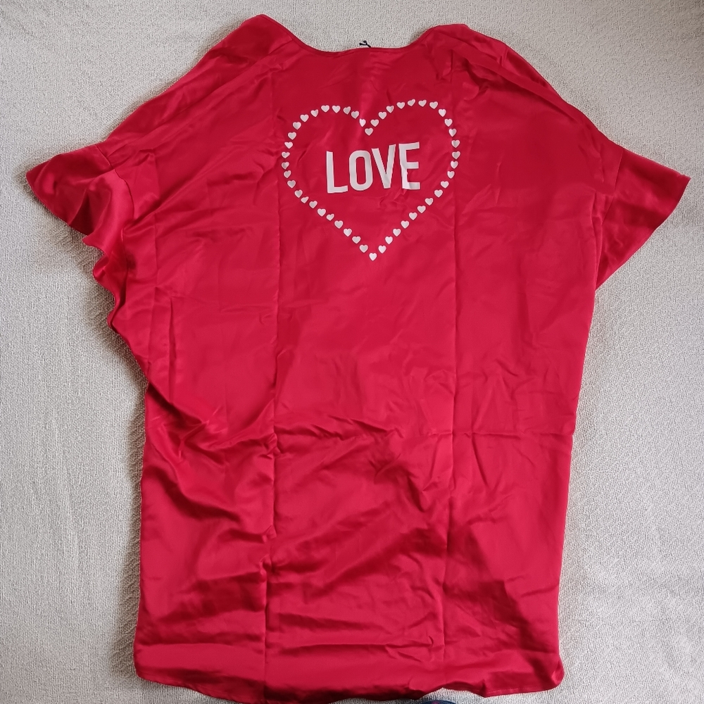 victorias secret ♡ love robe satin tie front sexy coquette valentines kimono os